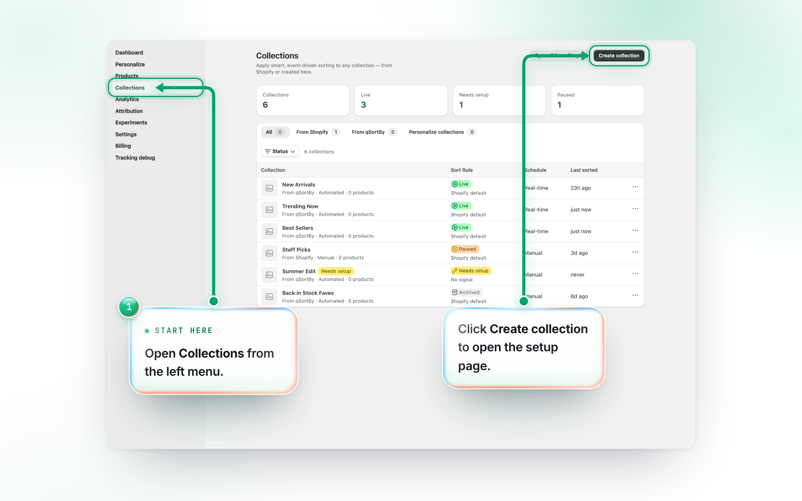 Open Collections and start a new one